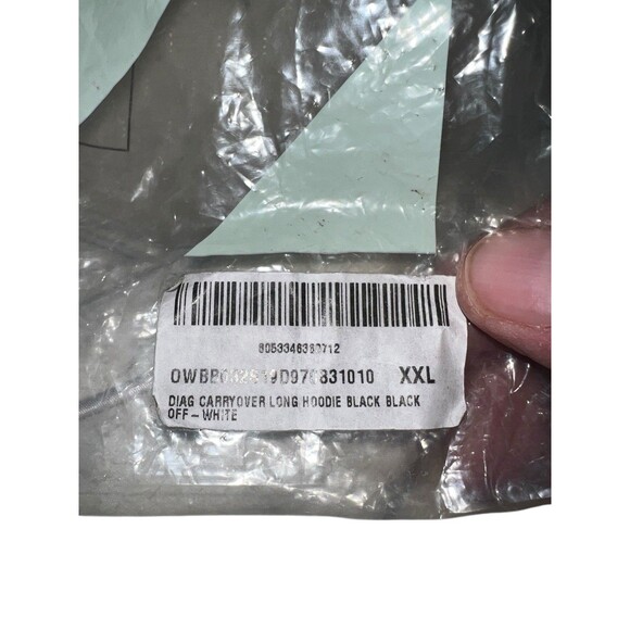 Off-White DIAG Carryover Hoodie XXL Black OWBB032S190970831010 Italy S19 - Picture 6 of 13